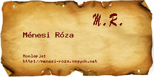 Ménesi Róza névjegykártya